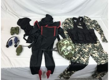 Children's Ninja & Camouflage Soldier Costumes With Accessories