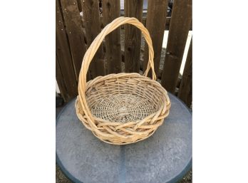 16' Wide Woven Basket With Tall Handle