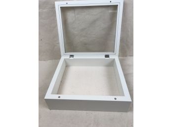 POTTERYBARN Hinged White Wood Shadow Box Display Box