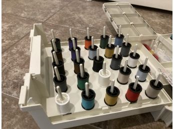 Singer Homechest Spools Of Thread In Case