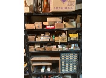 HUGE LOT 2- Whole Shelf Of Antique Well Organize Mechanical Fasteners, Screws, Bolts In Great Order