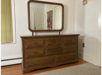 Vintage Wooden Dresser With Mirror Attached