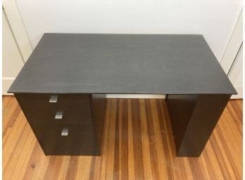 Large Black Work Desk With Storage Space And Cabinets