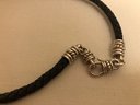 Judith Ripka Sterling Silver Leather Cord Necklace