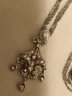 Sterling Silver DQ CZ Necklace & Earring Set (18.6 Grams)