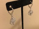 Sterling Silver ISP Signed Diamond Earrings (6.0 Grams)