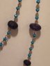 India Sterling Silver MLD Signed Amethyst & Turquoise Necklace (44.2 Grams)