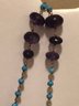 India Sterling Silver MLD Signed Amethyst & Turquoise Necklace (44.2 Grams)