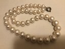Sterling Silver OP Signed Pearl Necklace