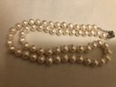 Sterling Silver WW Signed Pearl Necklace