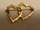 14K Gold Bamboo Heart Brooch (2.5 Grams)