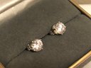 Sterling Silver 925P Signed CZ Studs (1.5 Grams)