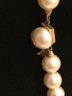 Sterling Silver Majorica Signed Faux Pearl Necklace