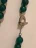 Sterling Silver LP Signed Heavy Nephrite Jade Necklace