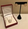 Sterling Silver CZ Necklace & Earring Set (10.3 Grams)