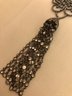 Sterling Silver CZ Tassel Necklace (28.9 Grams)