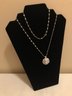 Sterling Silver PK Signed CZ Necklace & Pendant (25.5 Grams)