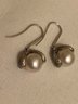 Sterling Silver Pearl & CZ Earrings (5.8 Grams)