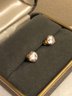 14K Gold Signed DQ CZ Studs (1.4 Grams)