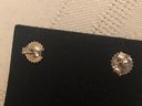 14K Gold DQ Signed CZ Stud Earrings (3.0 Grams)