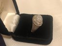 Sterling Silver Judith Ripka Signed CZ Ring & Pouch (10.7 Grams)