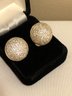 Sterling Silver Pave Set Quartz Bubble Earrings (13.4 Grams)