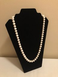Sterling Silver WW Signed Pearl Necklace