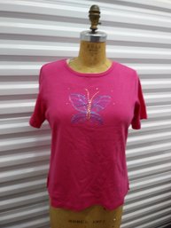 Pink Butterfly Top Size PS - NEW With Tags