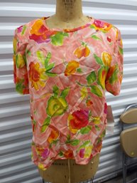Floral Top - Size L - New With Tags