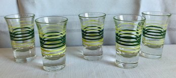 Vintage 1940s Atlas Striped Shot Glasses