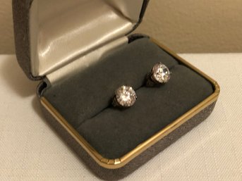 Sterling Silver DQ CZ Studs (2.3 Grams)