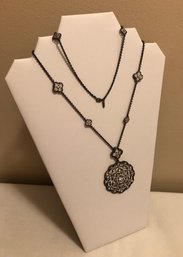 Designer Jarink Signed Mandala CZ Necklace