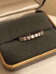 Sterling Silver DQ CZ Band Ring (3.1 Grams)