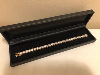 Sterling Silver CZ Bracelet (25.2 Grams)