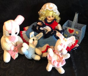 Vintage Hand Crocheted Dolly Collection
