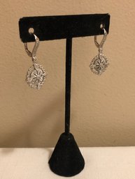 Sterling Silver ISP Signed Diamond Earrings (6.0 Grams)