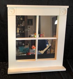 Decorative Windowpane Mirror Shelf