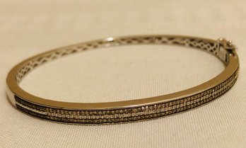 Sterling Silver Topaz Bangle Bracelet (12.2 Grams)