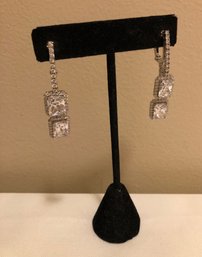 Sterling Silver CZ Earrings (11.5 Grams)