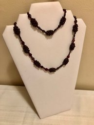 Natural Rubellite Stone Necklace