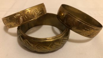 Vintage Brass Bangle Bracelets