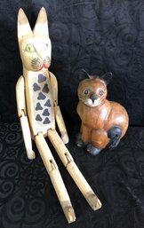 Artisan Handcrafted Wooden Cats