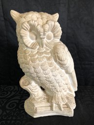 Vintage Plaster Owl Sculpture