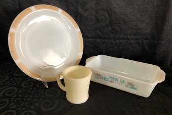 Vintage Retro Milk Glass Kitchenware
