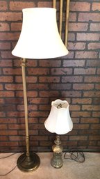 Vintage Floor Lamp & Table Lamp