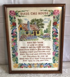 Vintage Bless This House Needlepoint