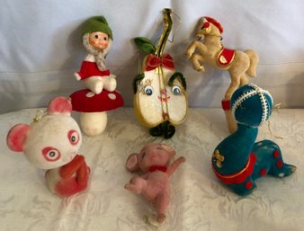 Vintage Flocked Christmas Ornaments