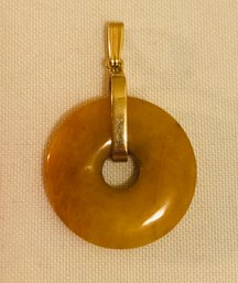 14K Gold Jasper Stone Pendant (5.4 Grams)