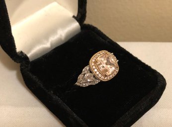 Sterling Silver Tacori IV Signed CZ Ring (5.9 Grams)