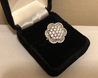 Sterling Silver YGI Signed CZ Ring (6.9 Grams)